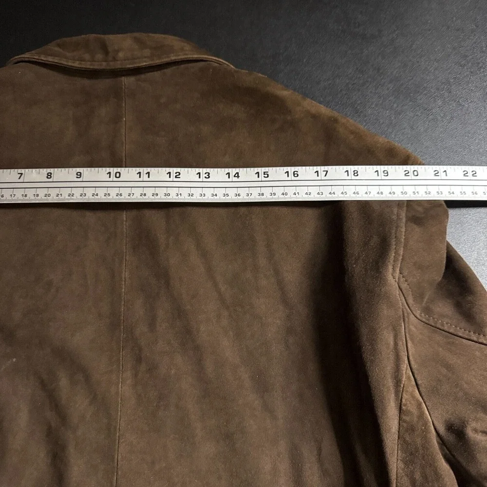 Territory Ahead Men's Large Tall Blazer Brown Solid Leather‎ Suede Jacket